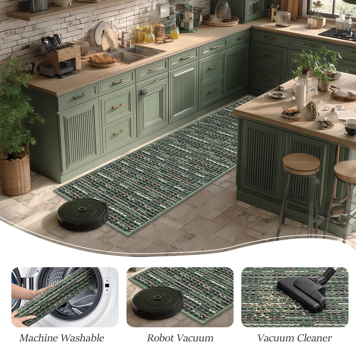 BSICPRO two-piece rug set for entryways and high-traffic spaces