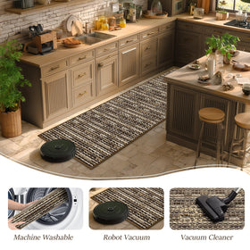 BSICPRO non-slip backing keeps kitchen rug in place on various floor types