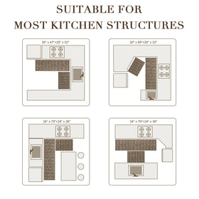 BSICPRO kitchen mat 24x35 in brown ideal for standing work at counters