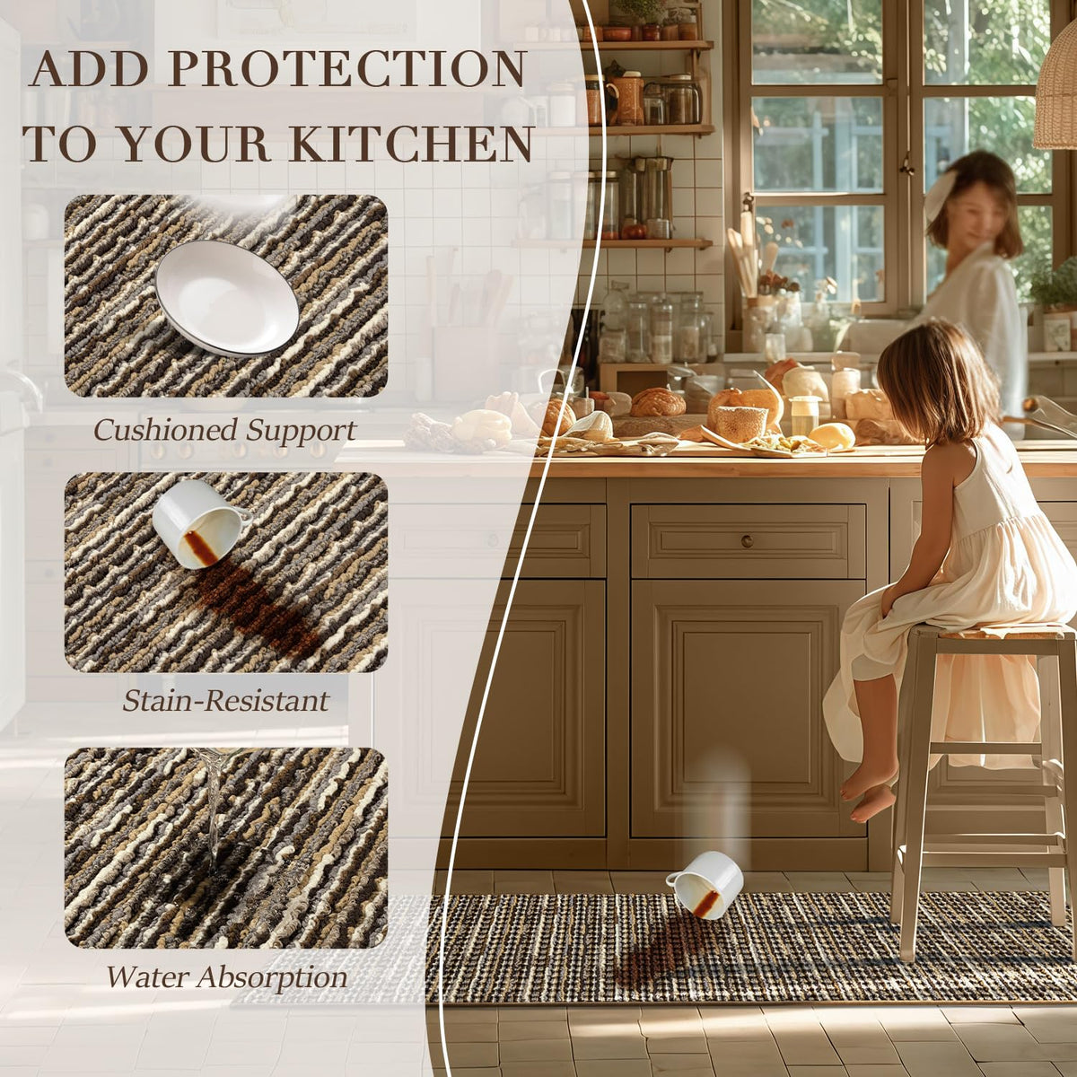 BSICPRO vintage weave detail adds warm charm to the kitchen decor