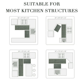 BSICPRO stain-resistant washable kitchen mats for quick cleanup