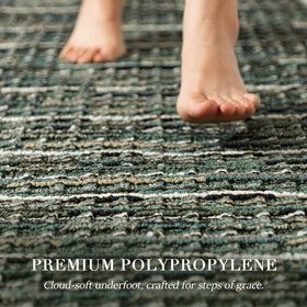BSICPRO vintage green kitchen rug adds warm decor