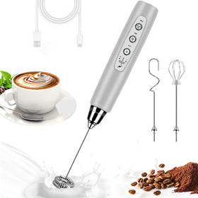 BSRGMS Milk Frother front view shows ergonomic design for quick latte foam at home.