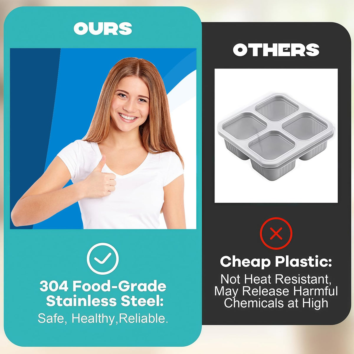 BSTUR dishwasher-safe stainless steel container easy to clean after meals