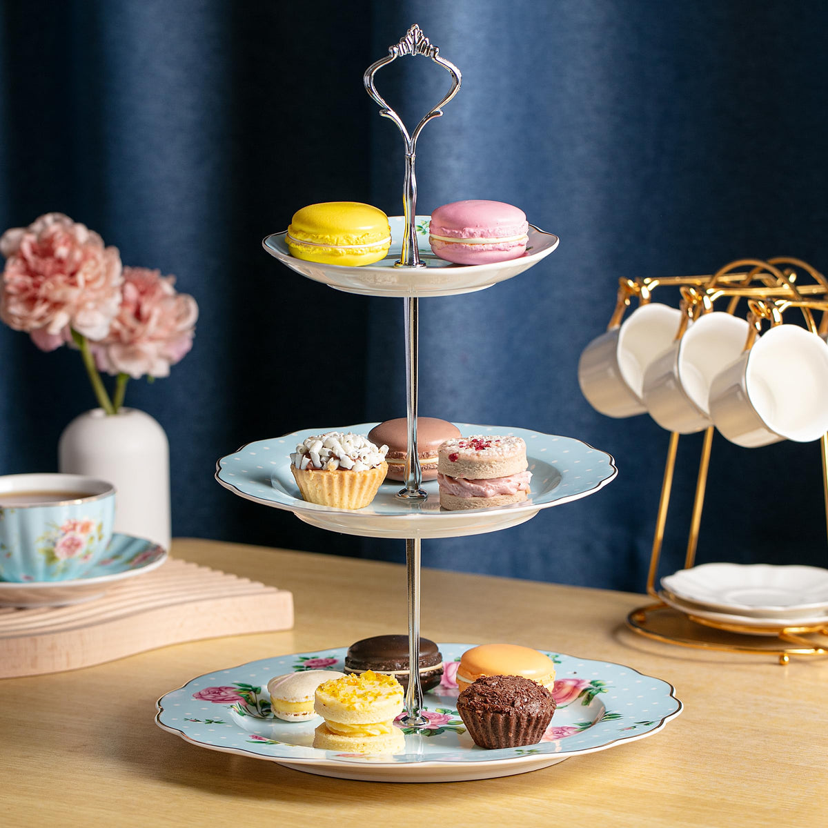 BTaT cake stand is dishwasher safe for easy cleanup after events.