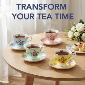 BTaT porcelain teacups with glossy finish, lightweight and durable.