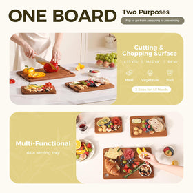BTHW bamboo cutting board with non-slip mats stays steady