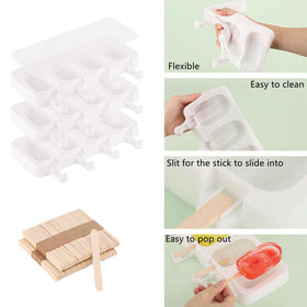 BTYMS 100 wooden sticks included for homemade pops