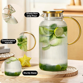 Buaic pitcher being poured highlighting dual openings for easy strain and pour.