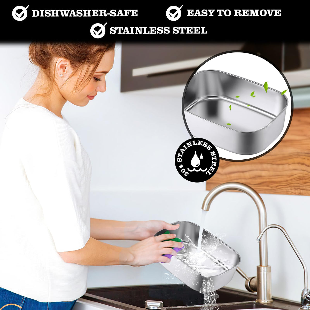 Buddew dishwasher-safe label showing easy cleaning.