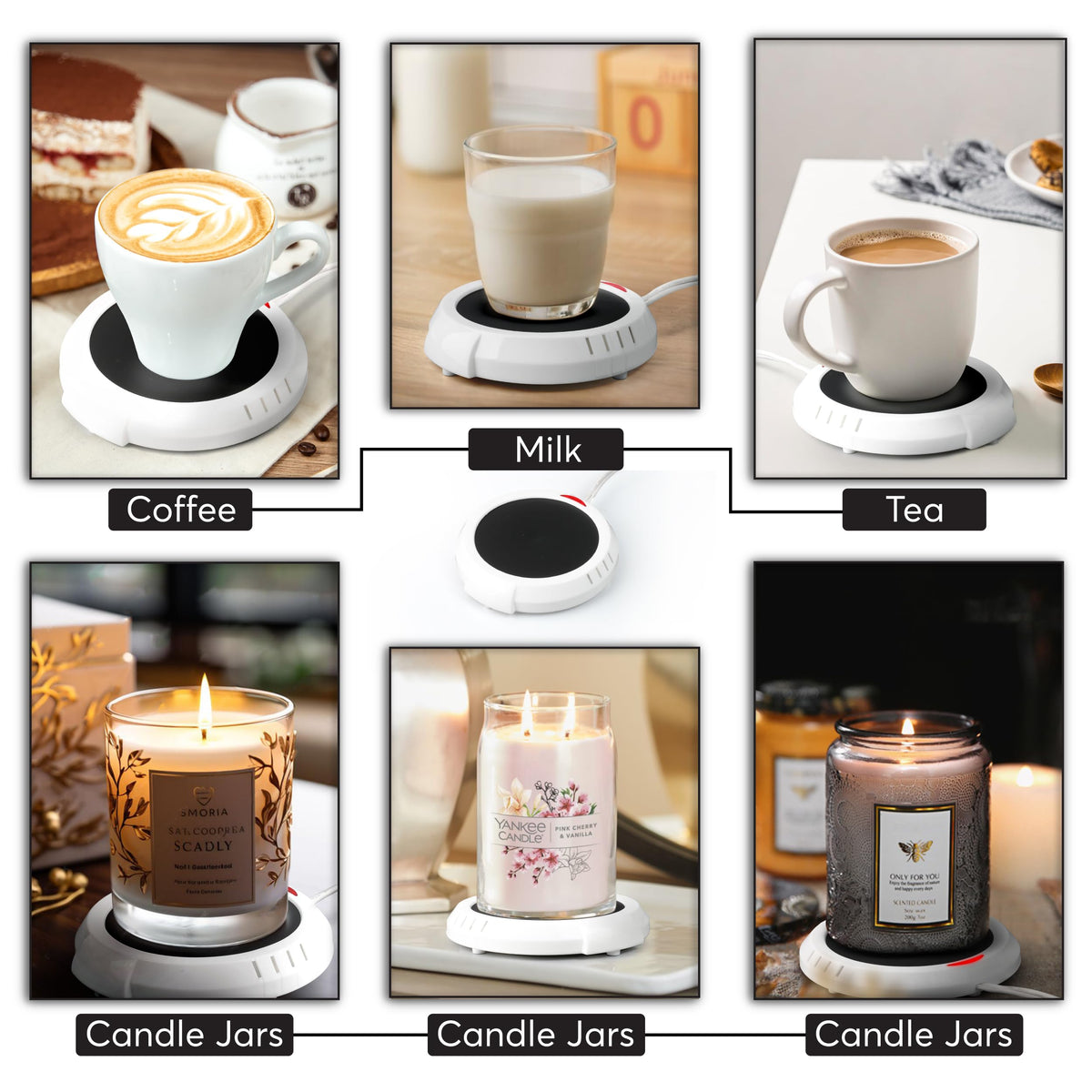 Bulk Paradise warmer plate features felt bottom feet for stable placement.