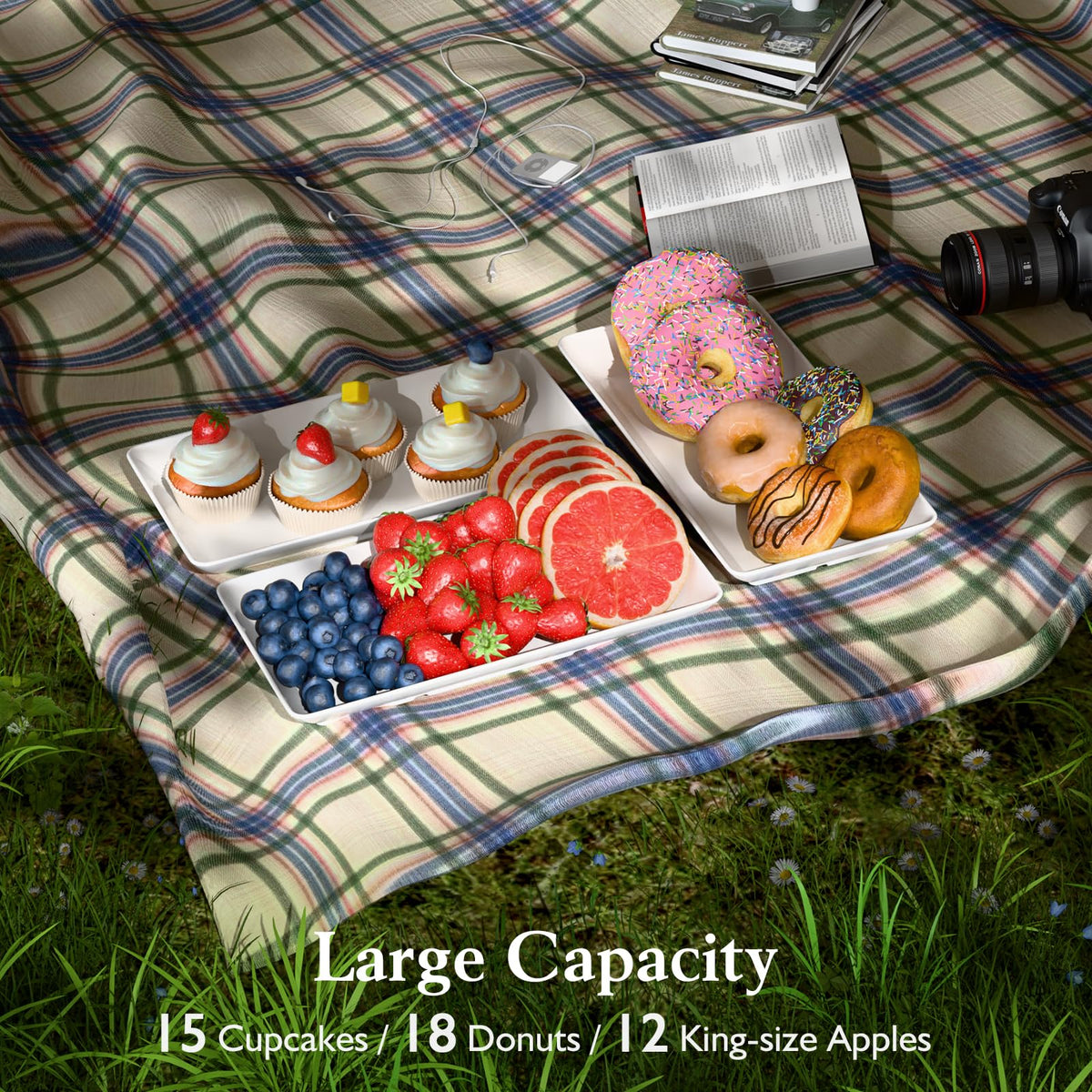Bumusty 3-tier melamine tray set, assembly view, easy tool-free setup.