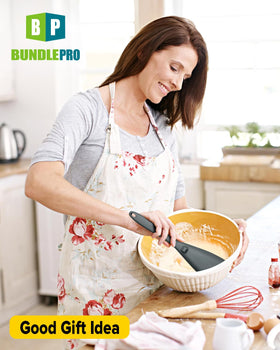 Bundlepro BPA-free silicone utensils in gray for safe everyday cooking.