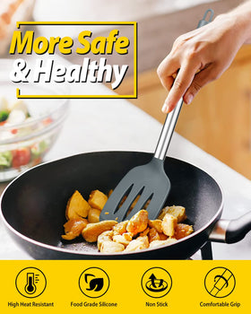 Bundlepro heat-resistant silicone handle provides comfortable grip during cooking