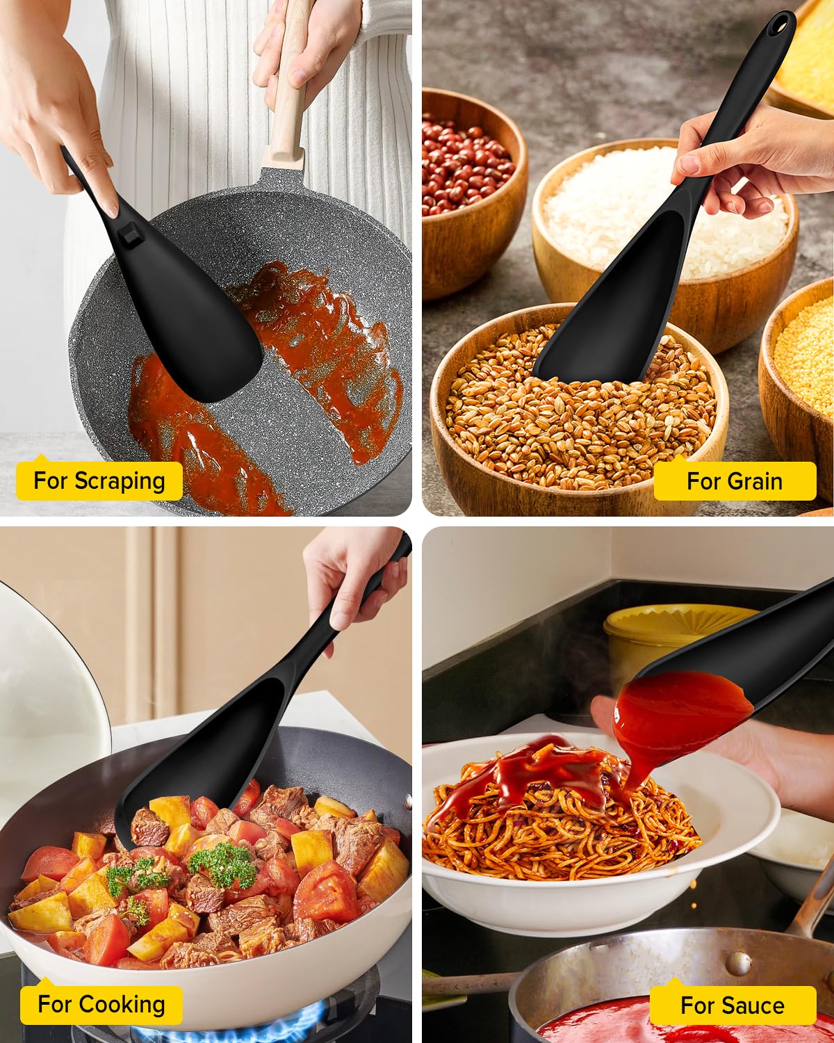 BUNDLEPRO spoons scoop smoothly from jars to pans for easy serving.