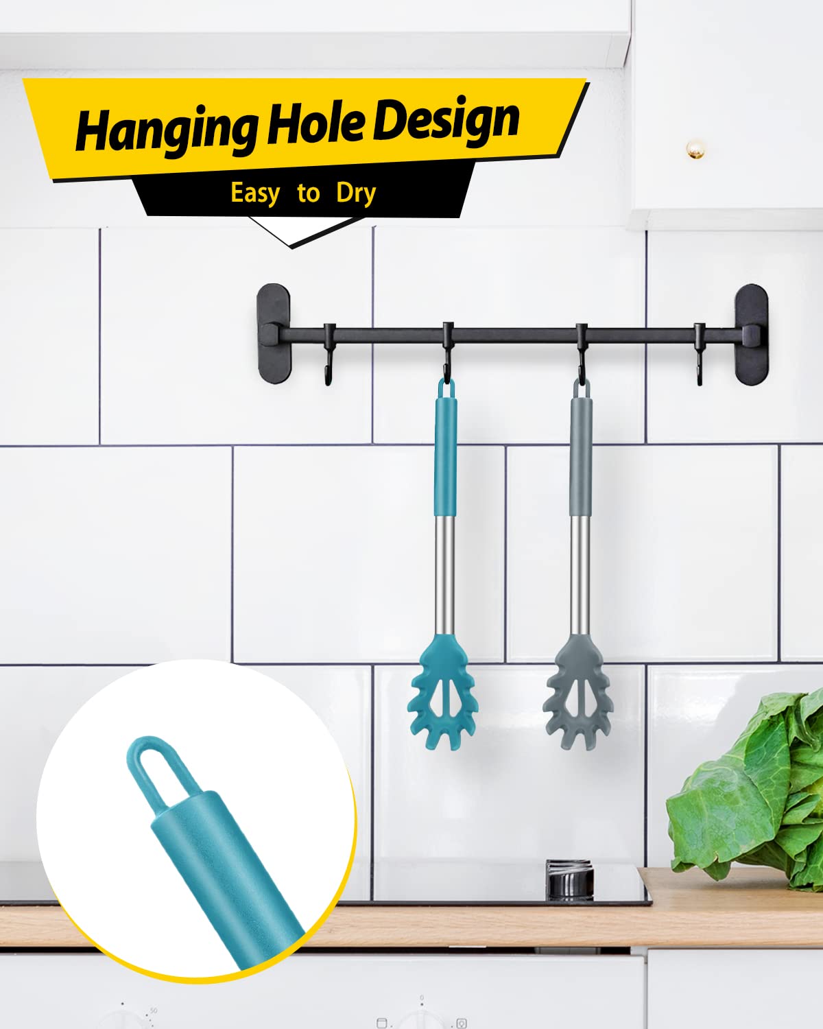 Bundlepro pasta fork gray-blue kitchen-friendly color complements decor