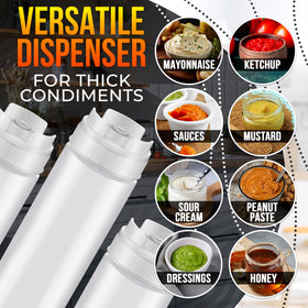 BURIUS bottles suited for ketchup, mustard, mayo, and dressings.