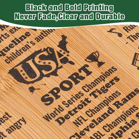 Busy Gaming Life kitchen cutting board enhances display during meals.