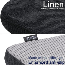BUYUE 4-pack cushions suited for cafe, bistro or restaurant seating on metal chairs.