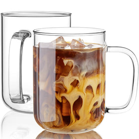 BWODYAY 24oz glass mug front view ideal for latte art display
