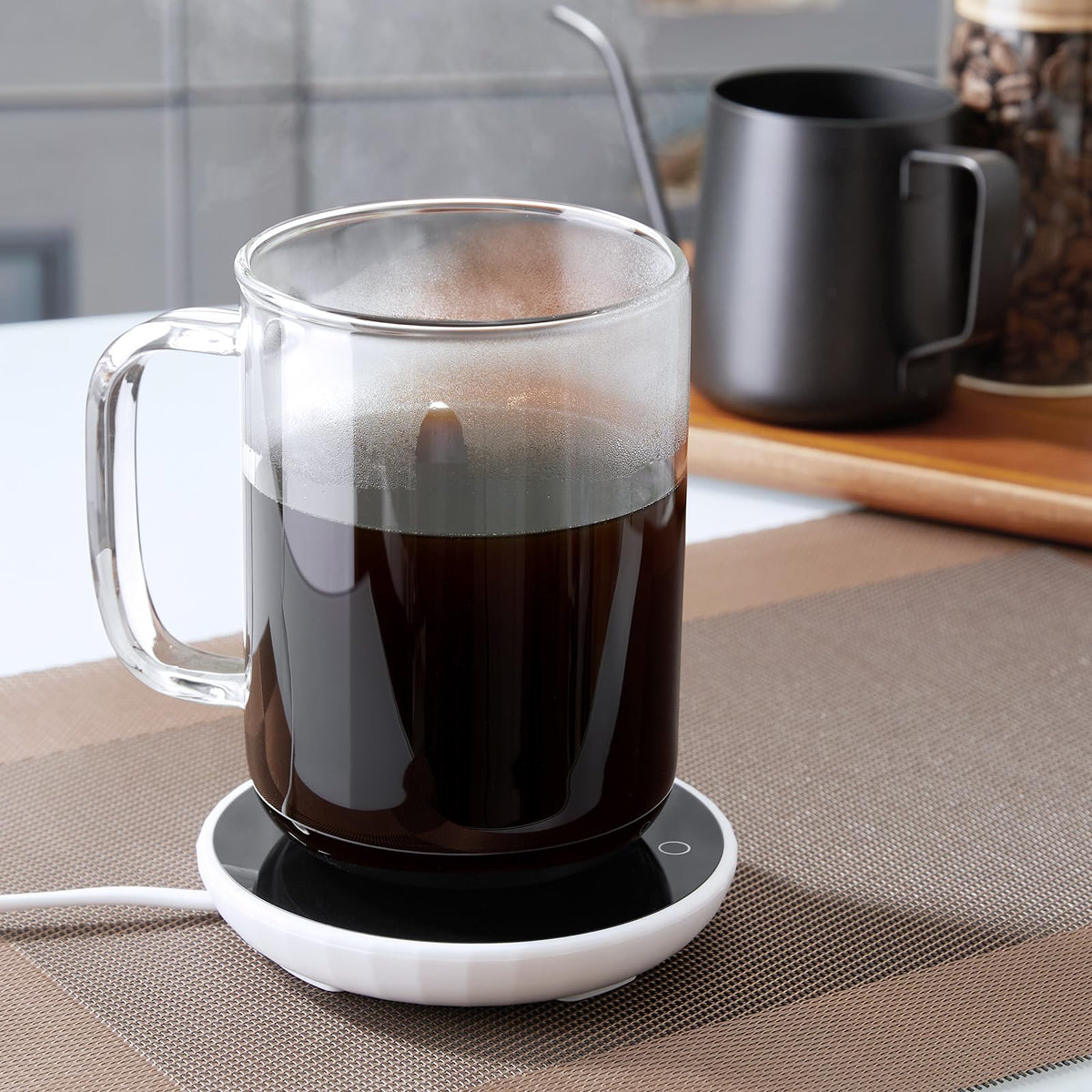 BWODYAY 24oz latte-art-ready mug showcasing clear glass
