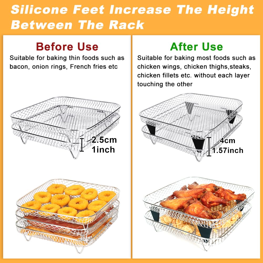 BYKITCHEN Ninja Crispi-compatible rack enables efficient multi-item meals.