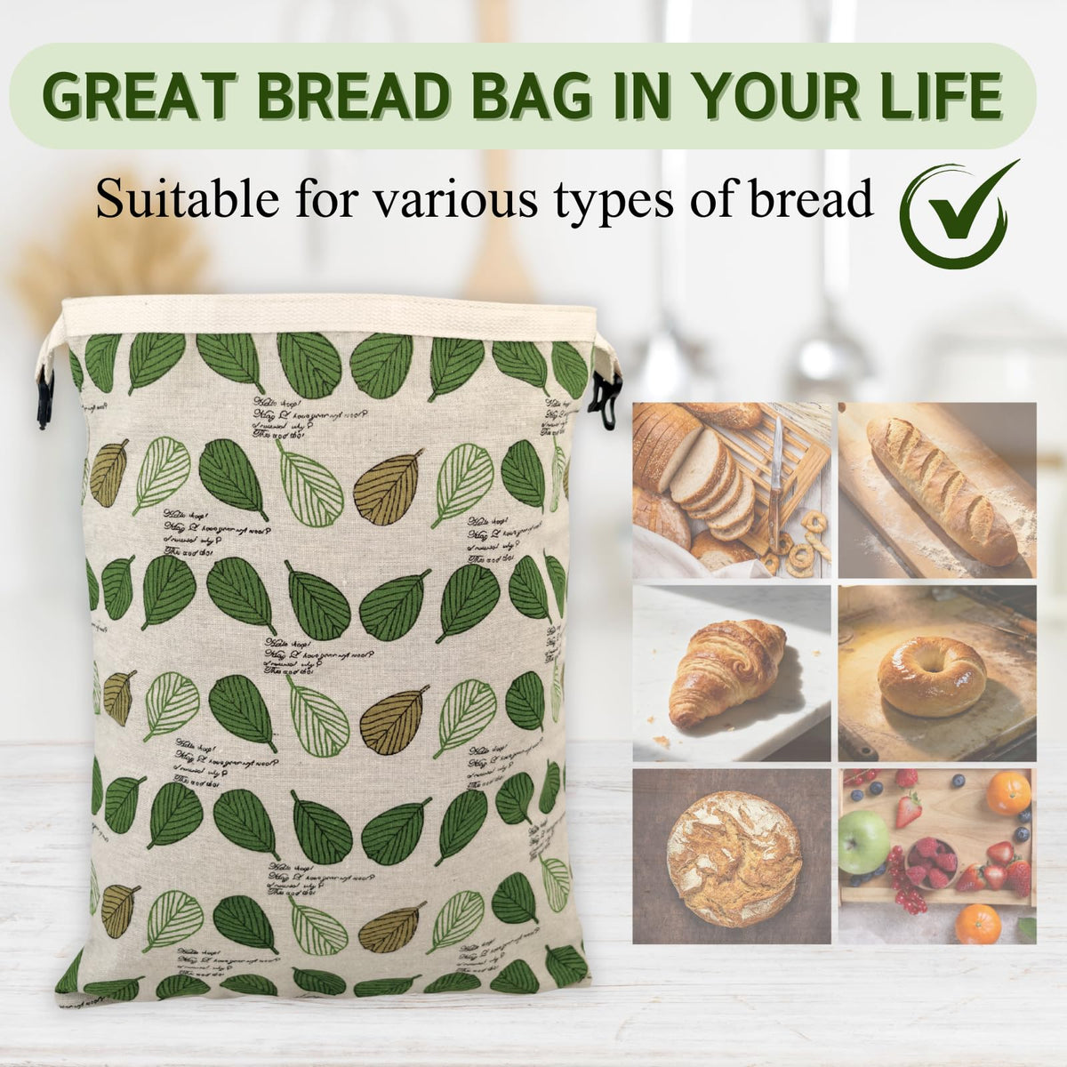 BYTTME beeswax bread bag multi-purpose storage for snacks and produce