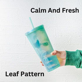 Bzyoo SIP 24oz tumbler straw attached for convenient use.