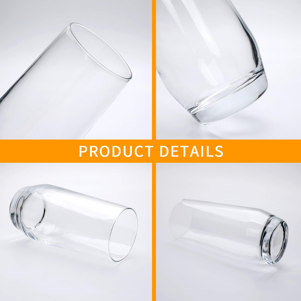 Cadamada glass with safety rimmed mouth for comfortable, safer sipping.