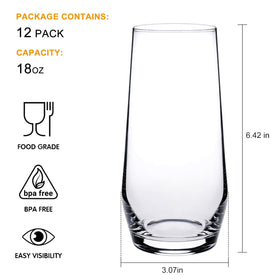 Cadamada highball glass with weighted base improves stability during pours.