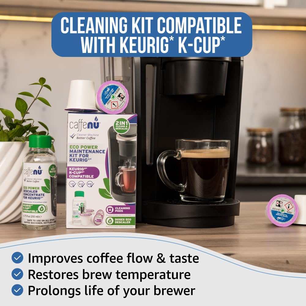 Caffenu Keurig cleaning pods targeting nozzle area for clean brews