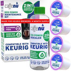 Caffenu Keurig descaler liquid bottle for mineral removal and cleaner performance