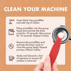 Cafiza dissolves easily in water for quick, controlled cleaning.
