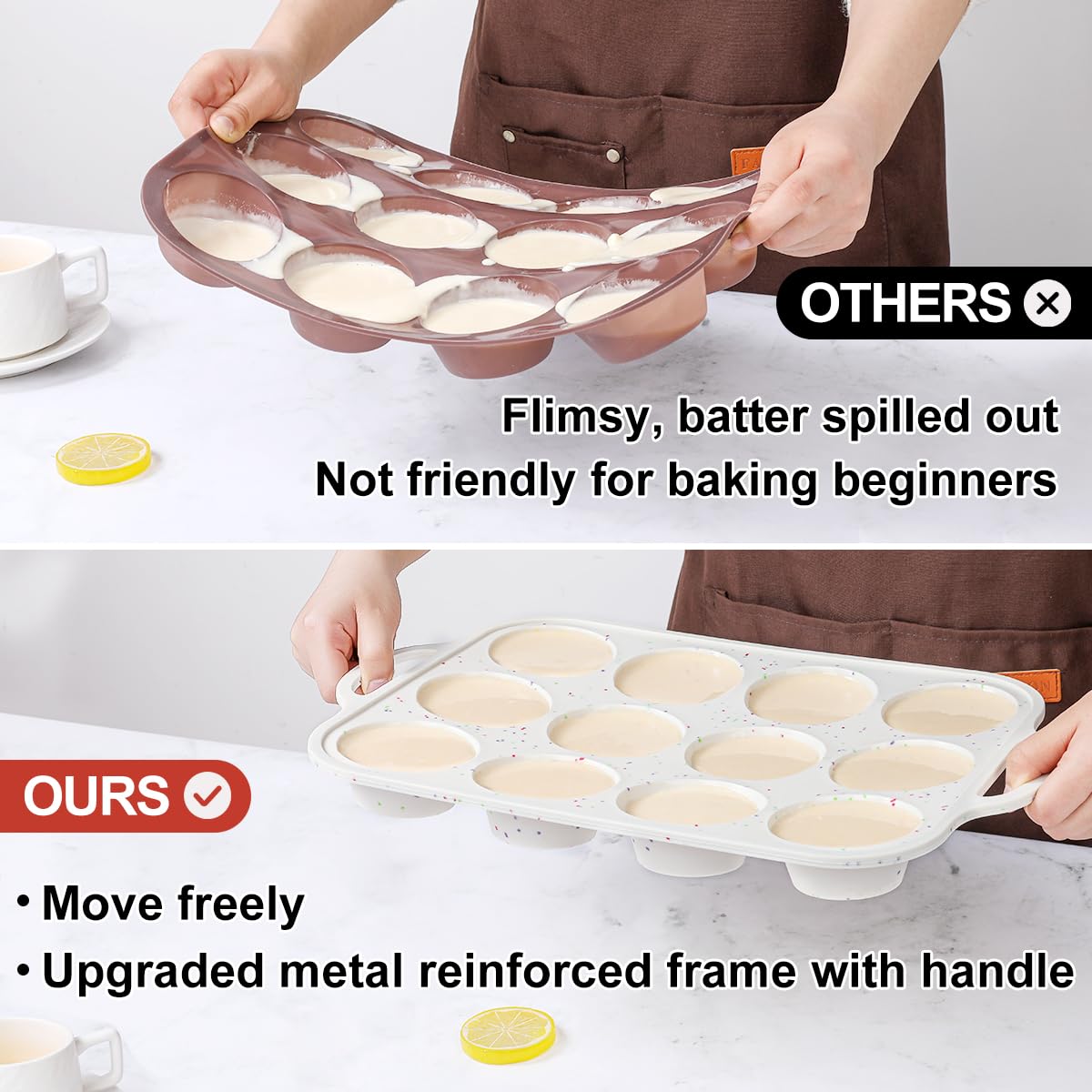 CAKETIME mini muffin pan with 24 cups for batch baking and snacks.