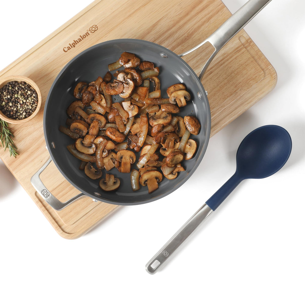 Calphalon Prime set displayed on counter for easy access