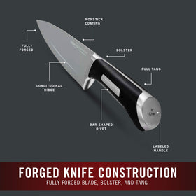Calphalon SharpIN self-sharpening slot keeps blades sharp with each knife removal.