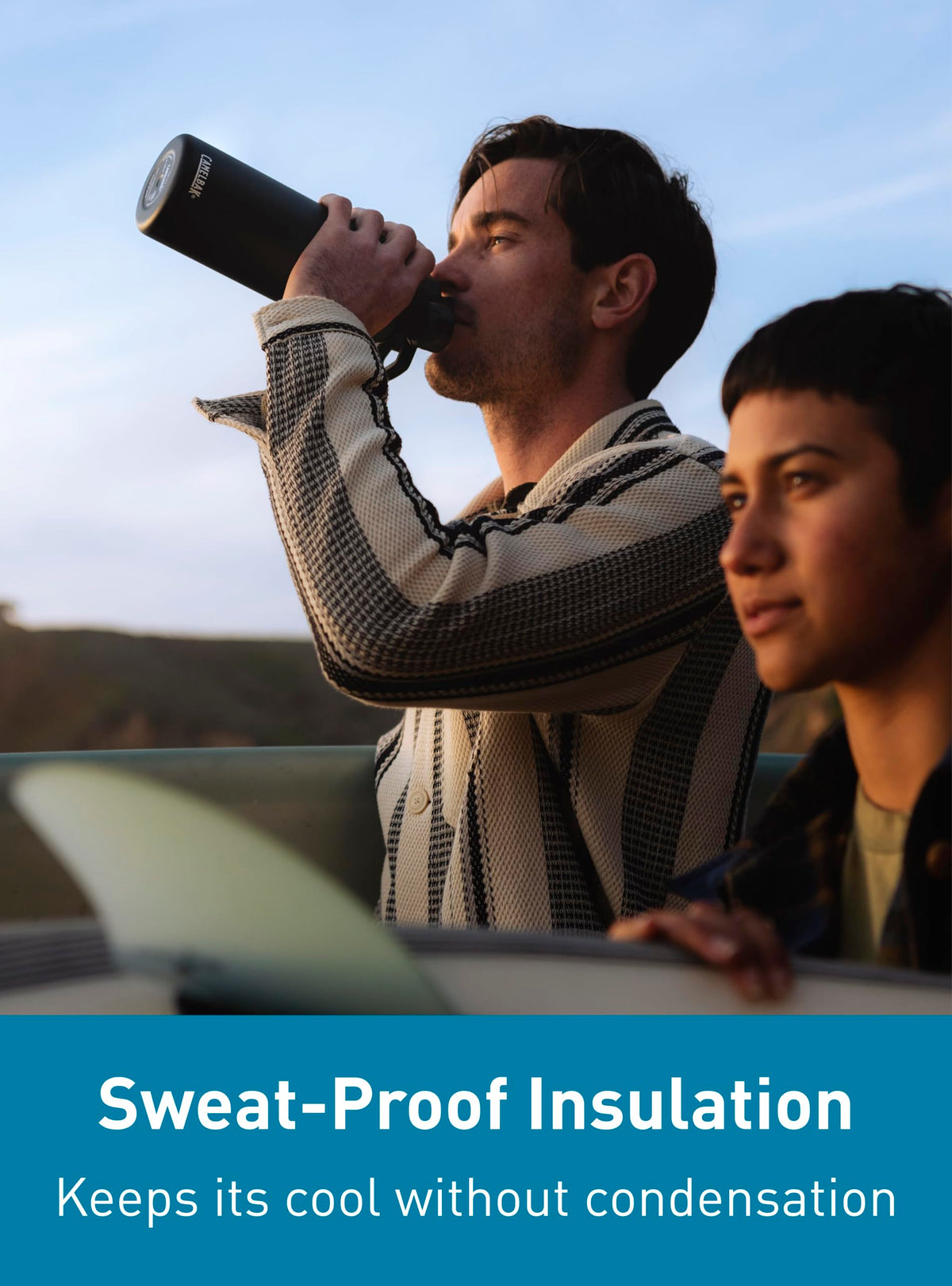 Sweat-proof exterior of the CamelBak Chute Mag ensures a dry grip during activity.