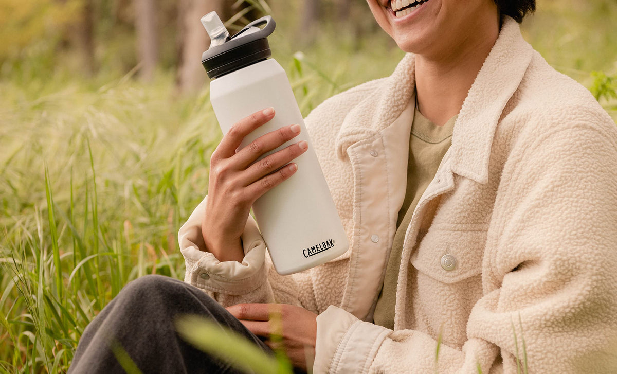 CamelBak Eddy+ bite valve in action for faster sipping.