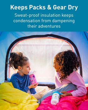 CamelBak Eddy+ Kids double-wall insulation keeps beverages cold during busy days.