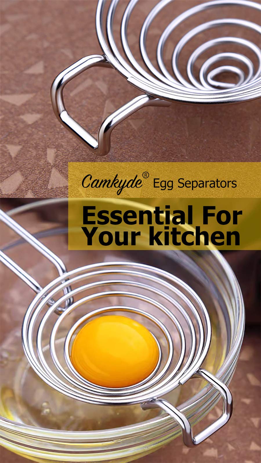 CAMKYDE blue egg separator in bowl for mess-free yolk