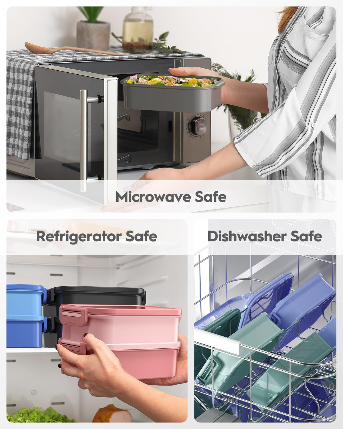 Canfanni Bento Box Astral Black built-in utensils included for on-the-go meals