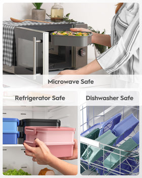 Canfanni Bento Box Astral Black built-in utensils included for on-the-go meals