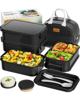 Canfanni Bento Box Astral Black lid close-up showing secure seal for spill-free transport