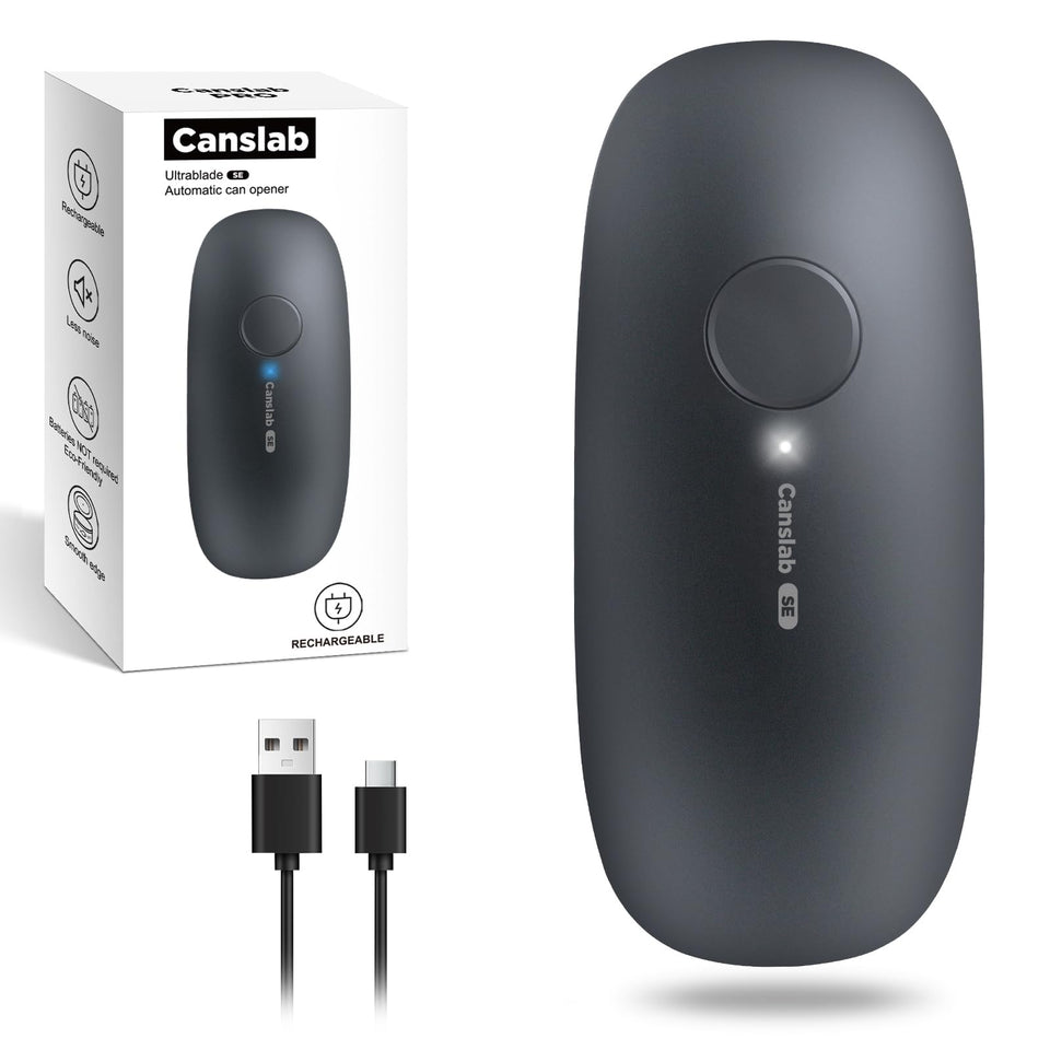 Canslab Ultrablade SE rechargeable motor enables cordless can opening with reliable power.