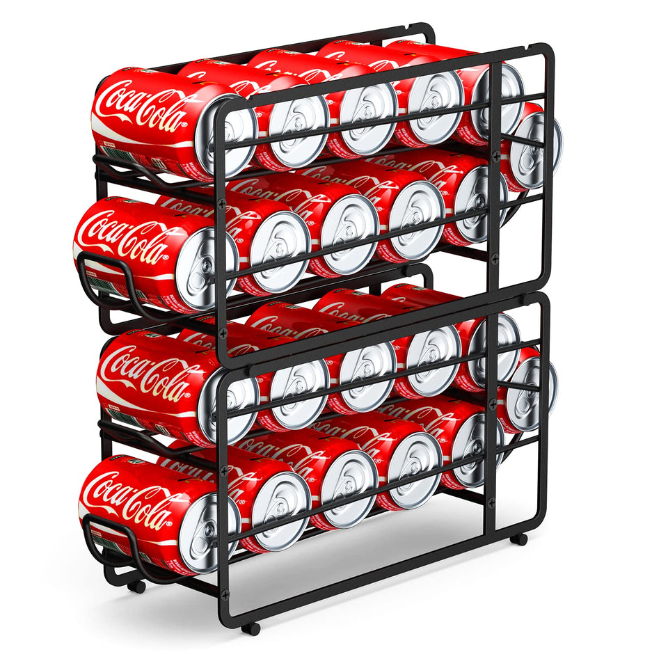 CANYAVE Soda Can Organizer 2-pack front view for organized 12-ounce cans