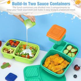 Caperci bento colorful lids for kid-friendly identification and prep.
