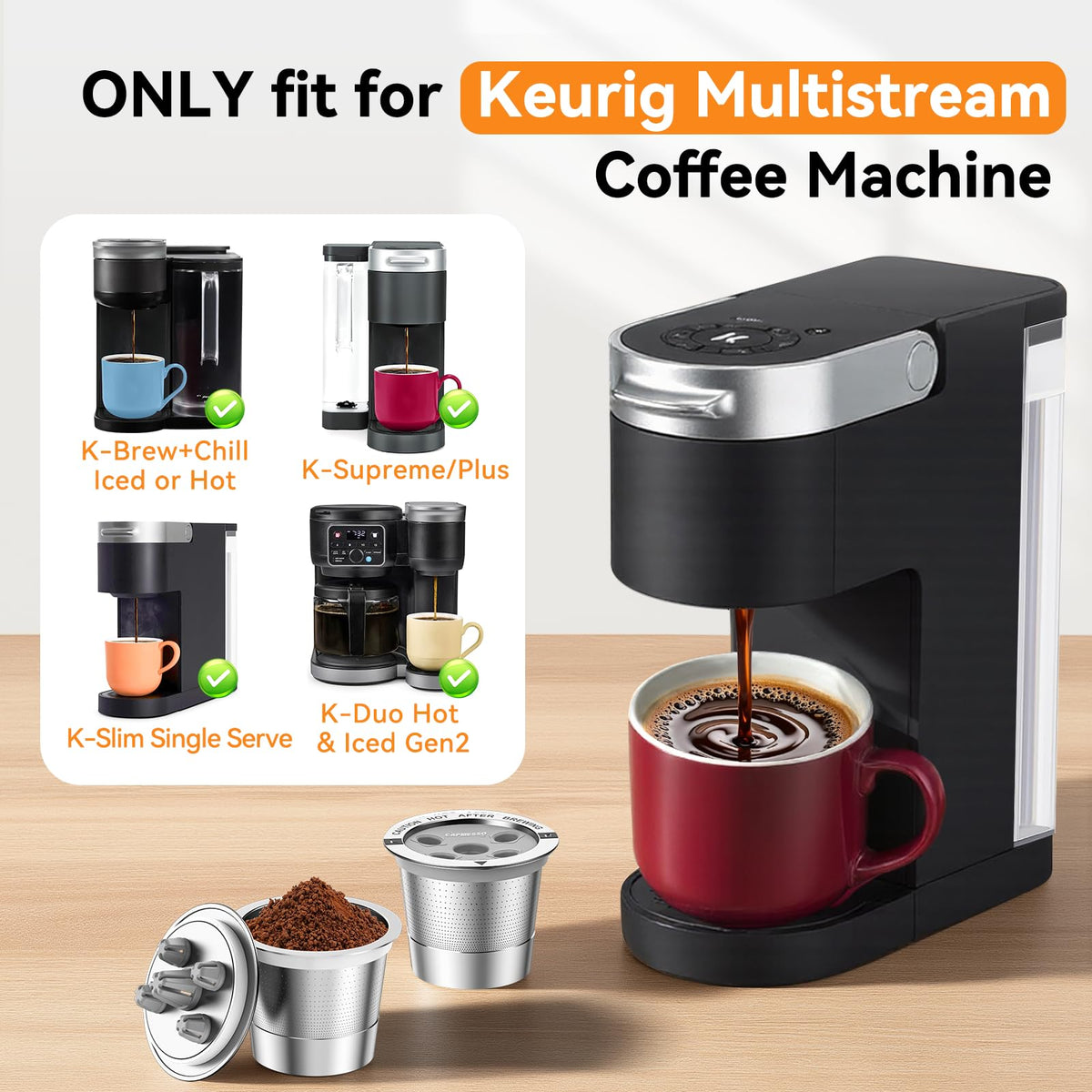 K-Duo Gen 2 compatibility for flexible brewing options.