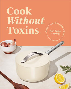 Caraway nonstick ceramic coating enables healthier cooking with less oil.