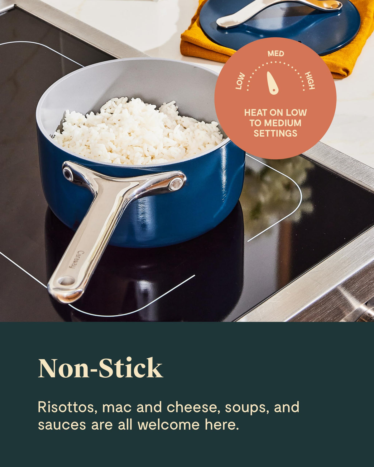 Oven-safe up to 550F for finishing dishes in the oven