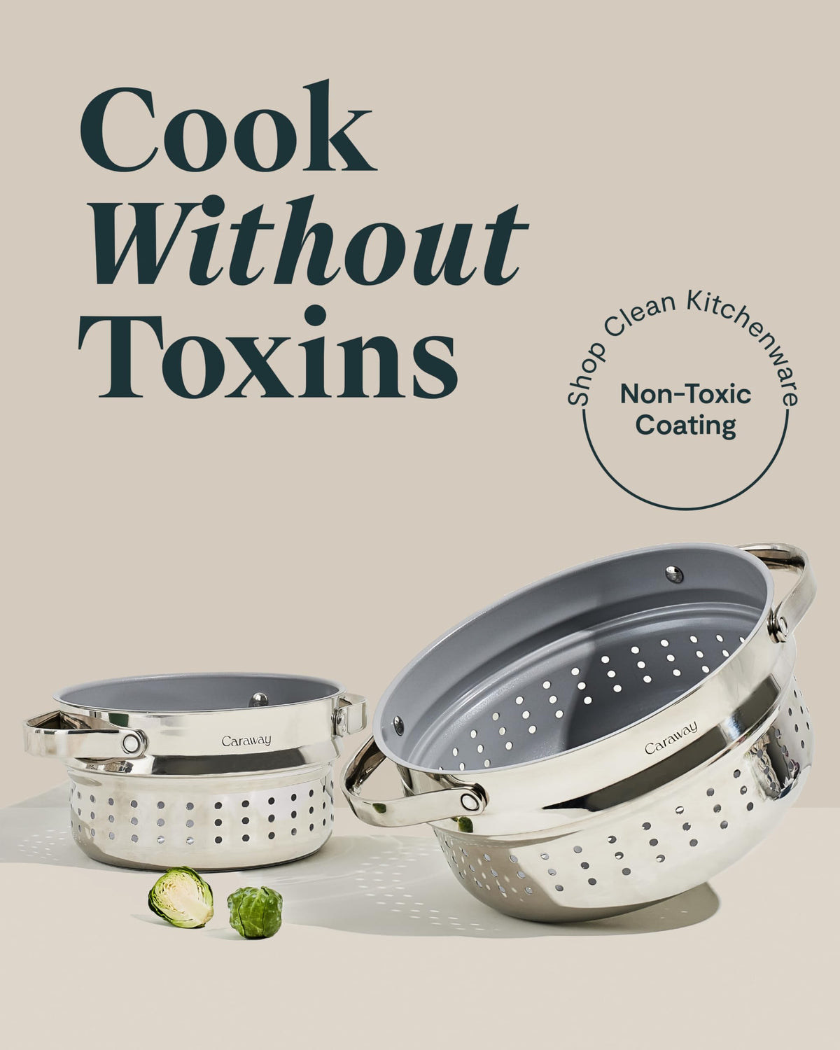 Caraway Steamer handles visible for a sturdy everyday use